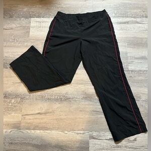 Vintage Nike Track Pants Trouser Mini Swoosh Women's X-Large Black w/Red
